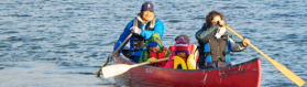 A family canoeing 